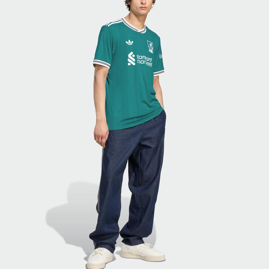 Adidas Originals X Liverpool FC Collaboration 25/26 Fan Version Second Away Quick-Dry Slim Fit Pullover Short Sleeve Football Shirt Men Tops JV6428