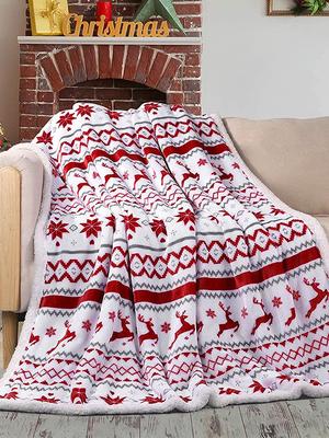 Double-Layer Flannel Blanket Christmas Edition Thickened Lambswool Sofa Throw
