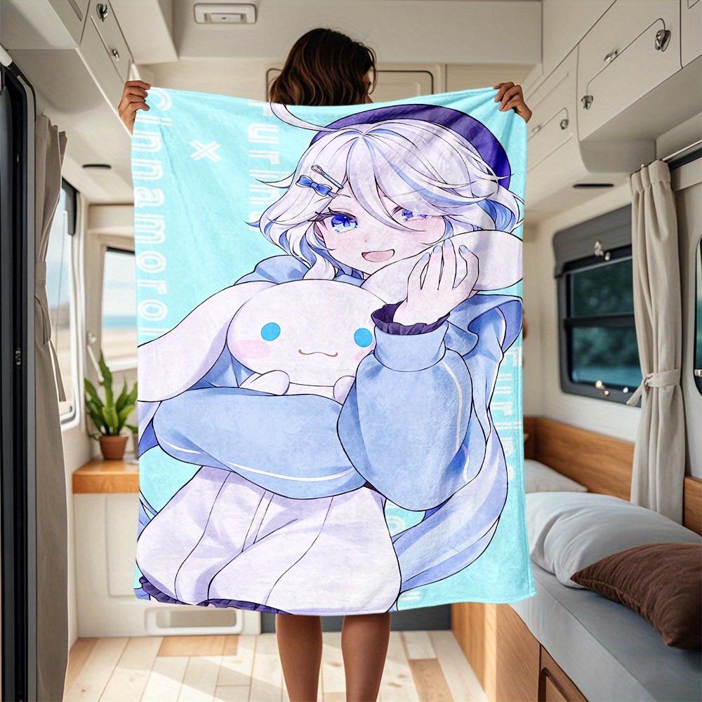 

1pc SinatheBigEaredDog RV flannel blanket, pattern printed blanket, sofa bed couch car office camping travel warm comfortable soft blanket, 130x150cm