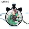 Einzigartige Legierung Katzenohren Zeitjuwel Halskette mit Nezuko- und Tanjiro-Design