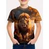 Nuova T-shirt Stampata 3D Digitale Serie Leone: Maglietta Estiva da Bambino a Maniche Corte con Girocollo