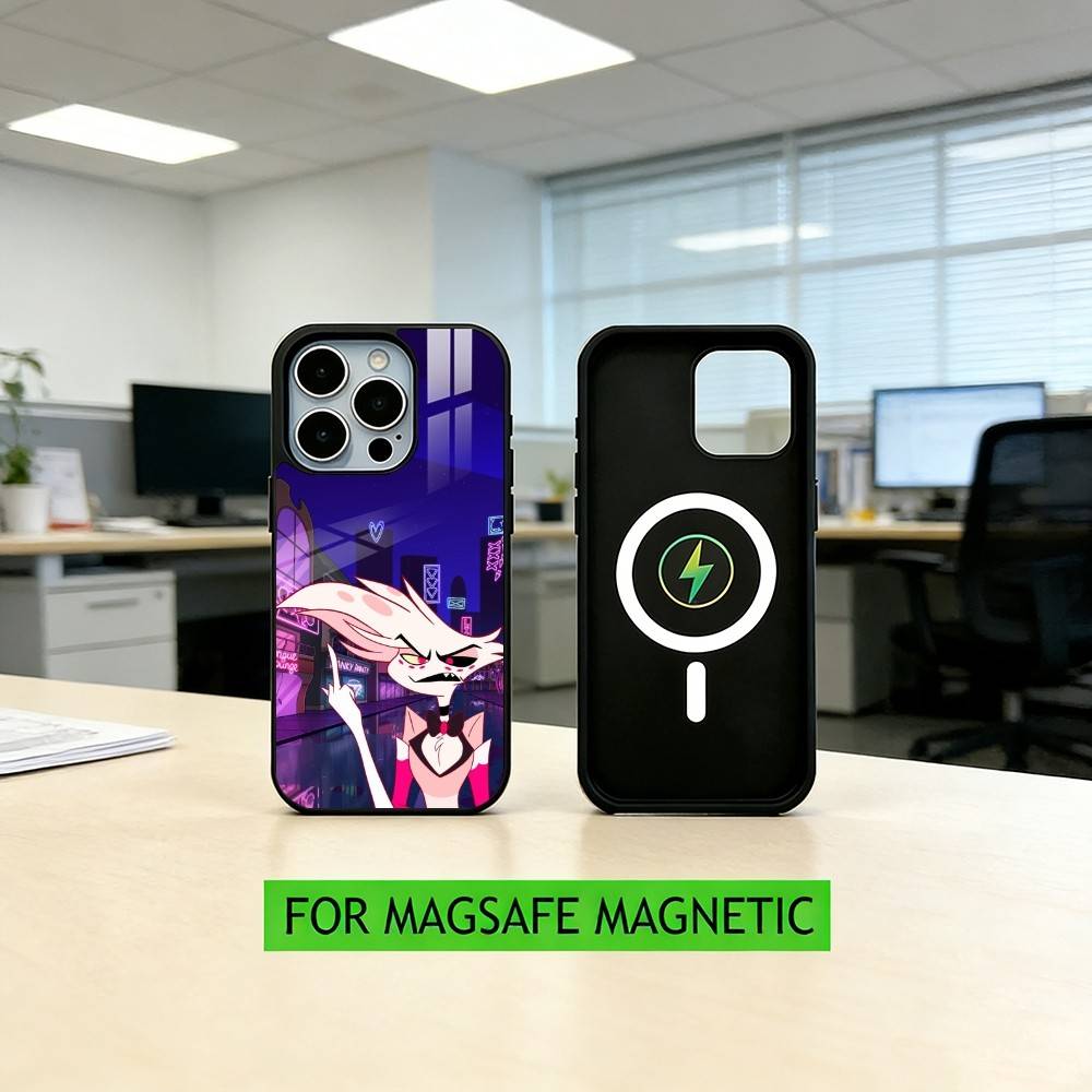 H-hazbin Hotel Angel Dust Phone Case For iPhone17,16,15,14,13,12,11 Plus,Pro Magnetic For Magsafe Wireless Charging