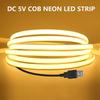5V USB COB LED Şerit Neon Halat Işık Yüksek Parlaklık 320LED/m Su Geçirmez Esnek Bant Mutfak Dolabı Yatak Odası TV Arkadan Aydınlatma için