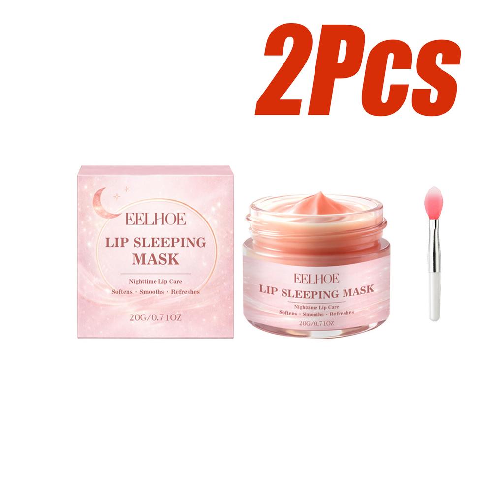 Lip Sleeping Mask Overnight Moisturizing Hydrating Lip Care Fade Lip Lines with Shea Butter Coconut Oil for Dry Cracked Lips
