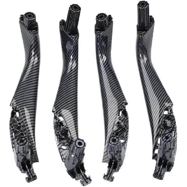 חדש ידית דלת פנים לרכב צד שמאל ימין פנל קישוט פנימי 51417438523 51417438524 תואם ל-BMW סדרה 5 G30 G31 G38 2017-2023(סט סיבי פחמן)