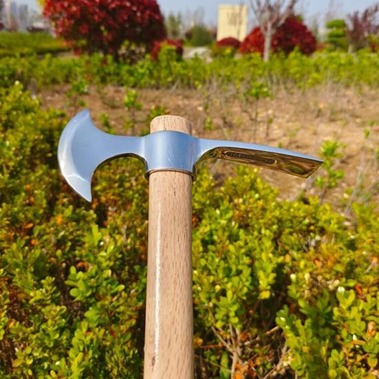 Piccozza a doppia testa in acciaio inossidabile con manico in legno allentare il terreno scavare zappa piccozza multifunzionale attrezzi da giardinaggio