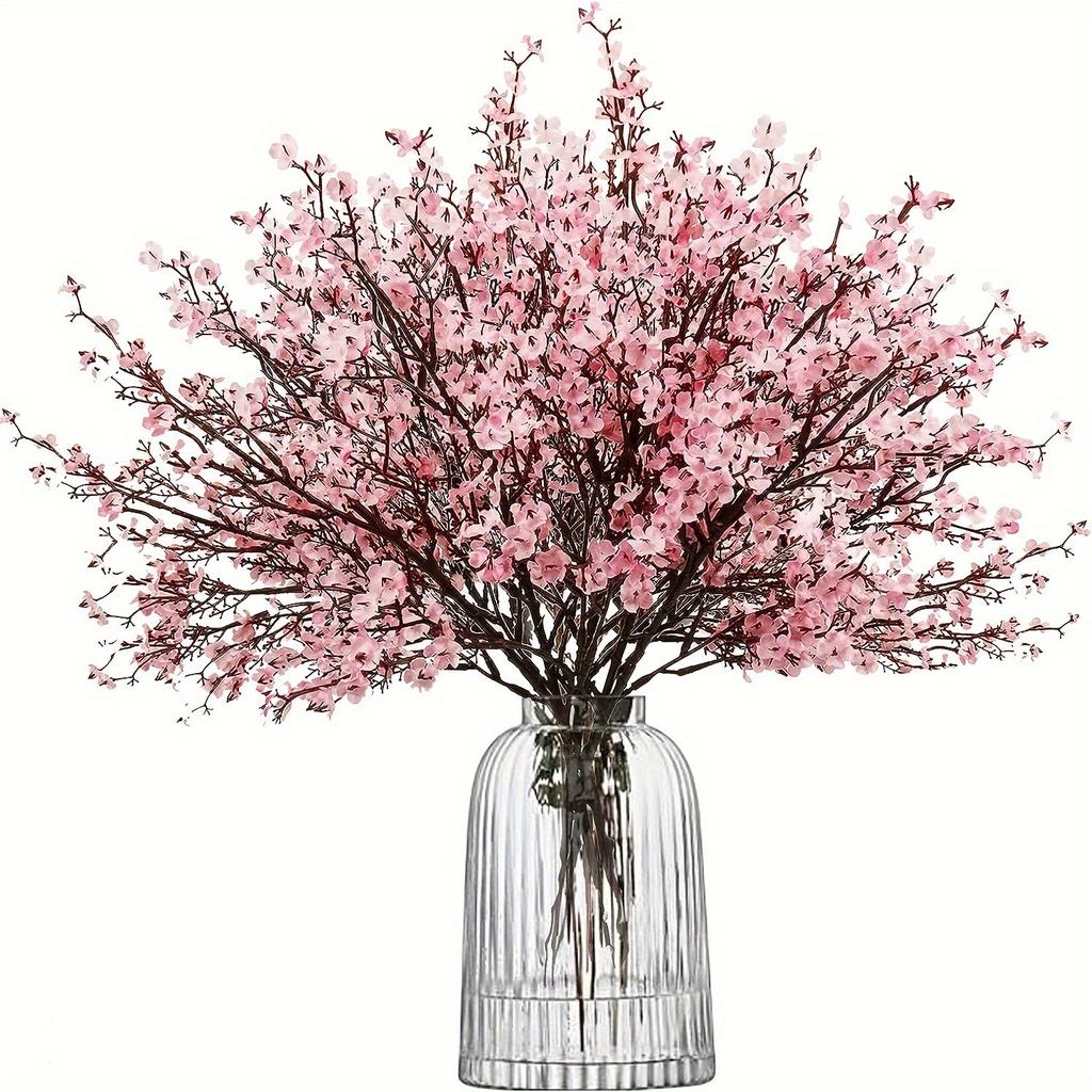 Artificial Flowers Cherry Blossoms Bouquet Fake Flowers Wedding Decoration for Home Decor Faux Branch Vases Flower Arrangement
