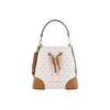 MK Mercer Gallery Estampa Monograma Color Block Bolsa Balde de Couro para o Dia a Dia Mini Bolsas Femininas Baunilha-Branco 32S0GZ5C0B-149