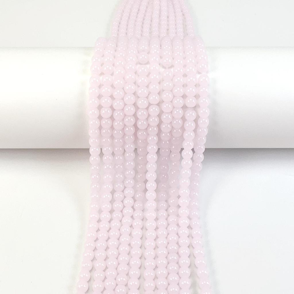 6mm Natural Glossy Round Bead Lampwork Glass for DIY Cell Phone Chains, Earrings, Hairpins, and Flower Stamens.