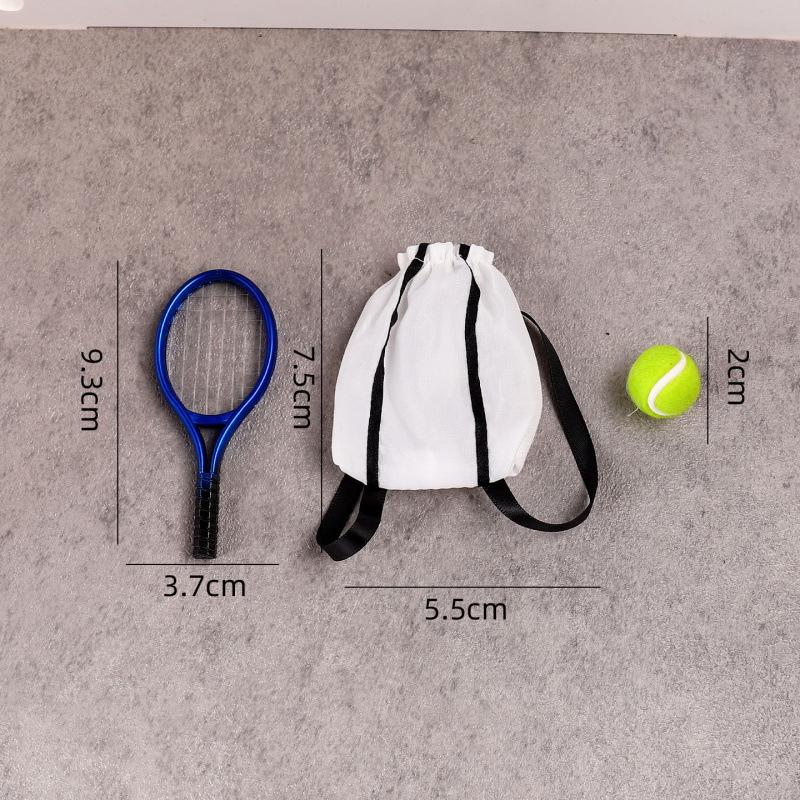 Miniature Outdoor Tennis Racket Dollhouse Ornament