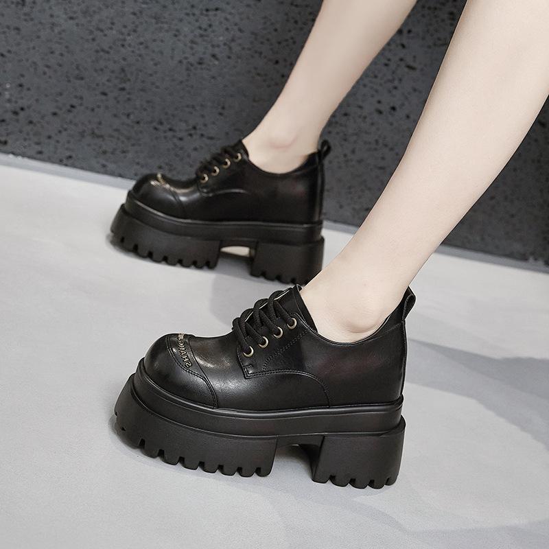 Fashion 9.5CM Patent Leather Chunky Heels Mary Jane Buckle Platform Wedge Autumn Pumps Ankle Boots Fashion Mary Jane Spring Shoes