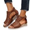 Shoes rear zipper buckle fish mouth wedge heel platform sandals European and American hollow buckle open-toed sandals