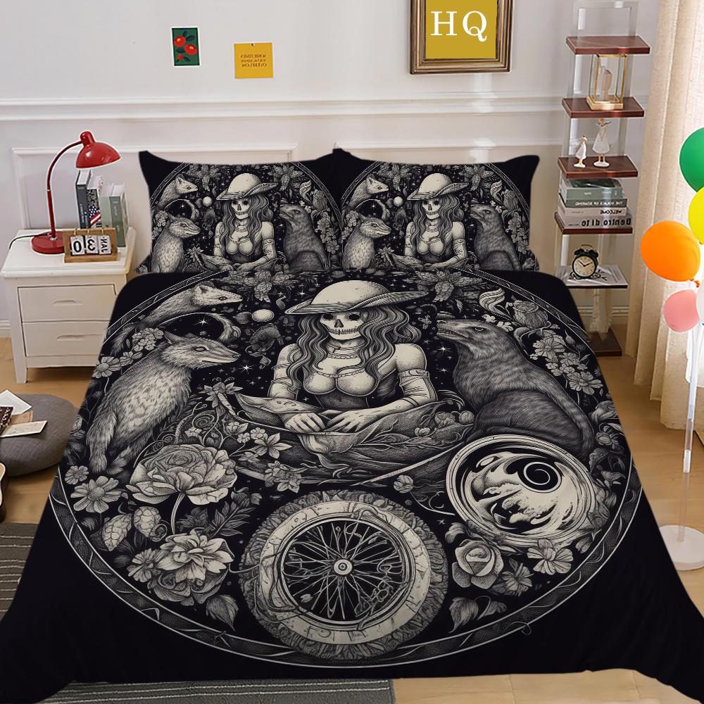 Beauty Skull Duvet Cover Twin Queen Size Bedding Set Cover Home Textiles Adults High Quality Bedding Cover Suit