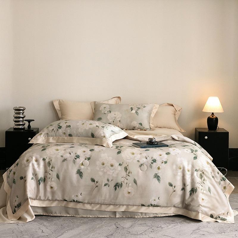 Luxury 100% Lyocell Tencel Summer Quilt Set Four-Piece Air Conditioning Quilt High-End Sensation A-Class Baby-Friendly Bedding