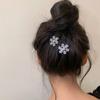 1pcs Women Silver Snowflake Faux Pearl Hair Clips Winter Hair Accessories Rhinestone Small Claw Clips Bangs Clips Sweet Elegant Daily Wear Hair Clips