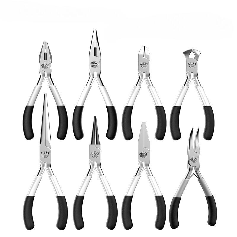 5-teiliges Metallzangenset mit gummierten Griffen für Präzisionsarbeiten