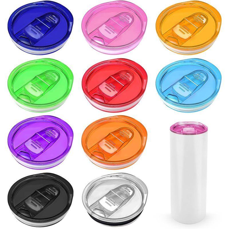 Practical-10 Pack 20 Oz Skinny Tumbler Replacement Lids Fit For 20Oz Sublimation Tumblers Splash Sliding Covers
