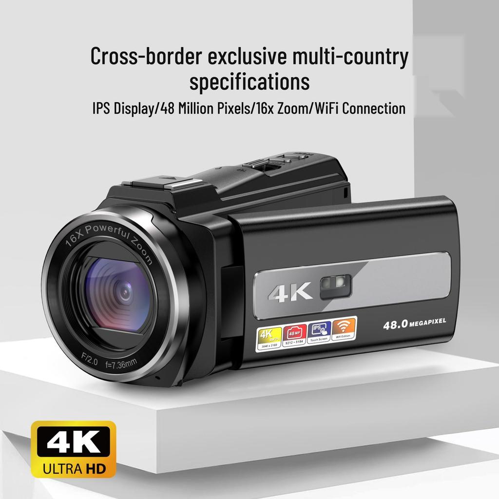4K HD Handheld Camcorder with Image Stabilization for Outdoor Sports and DV Shooting