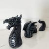 Resin Handicrafts Garden Flying Dragon Ornament Black Three-section Flying Dragon Statue Halloween Decor Garden Ornament