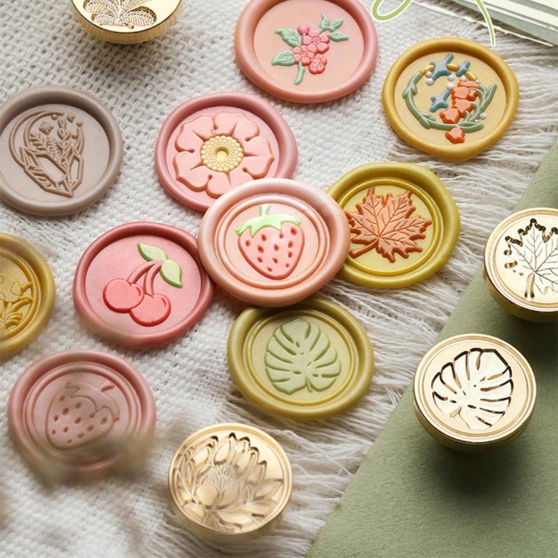 Vintage Seal Stamp Flower Embossed Wax Seal Stamp for Seal Envelope Card Party Invitation Packaging Christmas Wedding