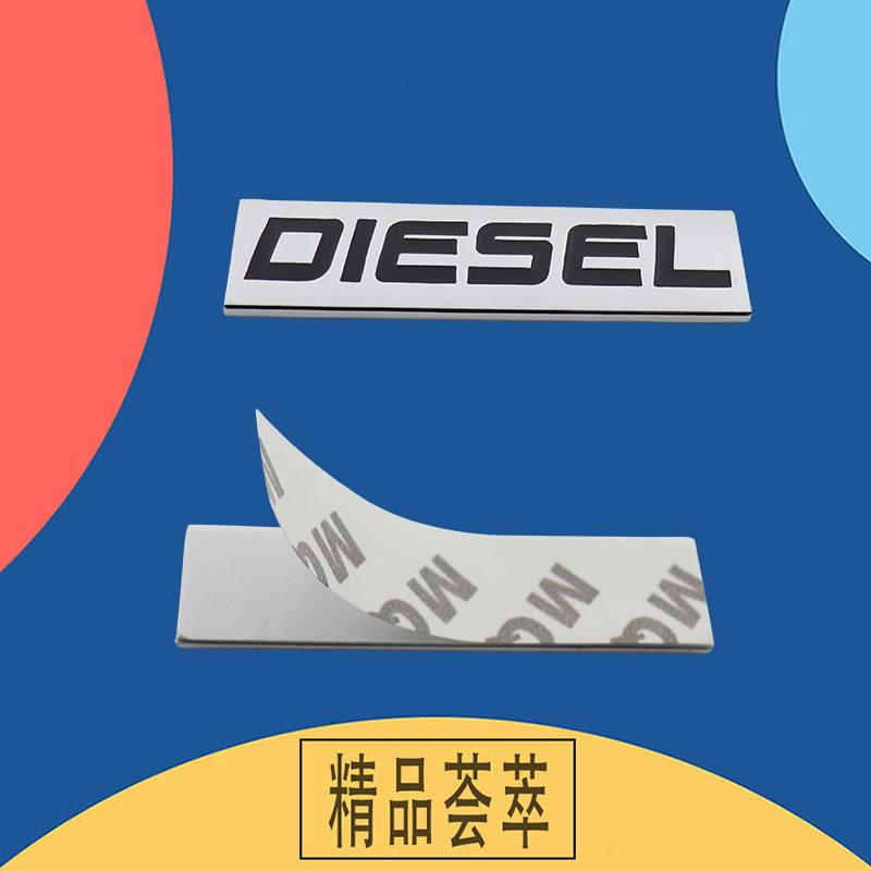 Auto Styling 3D Benzin TURBODIESEL Öl Metall Chrom Zinklegierung Emblem Logo Auto Plakette Karosserie Kofferraum Kotflügel Emblem Autozubehör