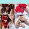 Winter Warm Gloves For Women With Knit Fabric And Half Finger Design