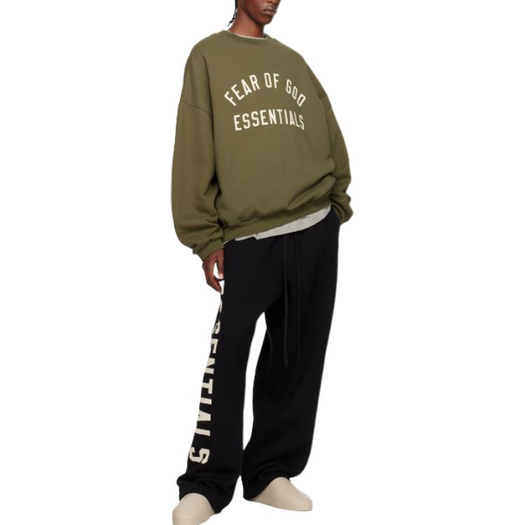 Fear of God Essentials Fleece Crewneck Militar Bărbați Topuri Verde 192BT246265F