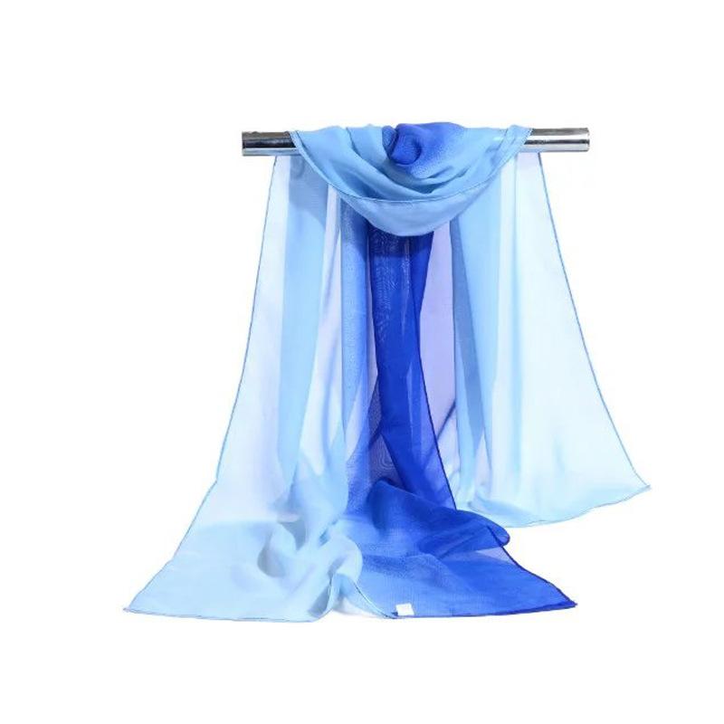 

Весенний новый шифоновый шарф женский градиентный цвет шарф пляжный шаль от солнца 160*52cm