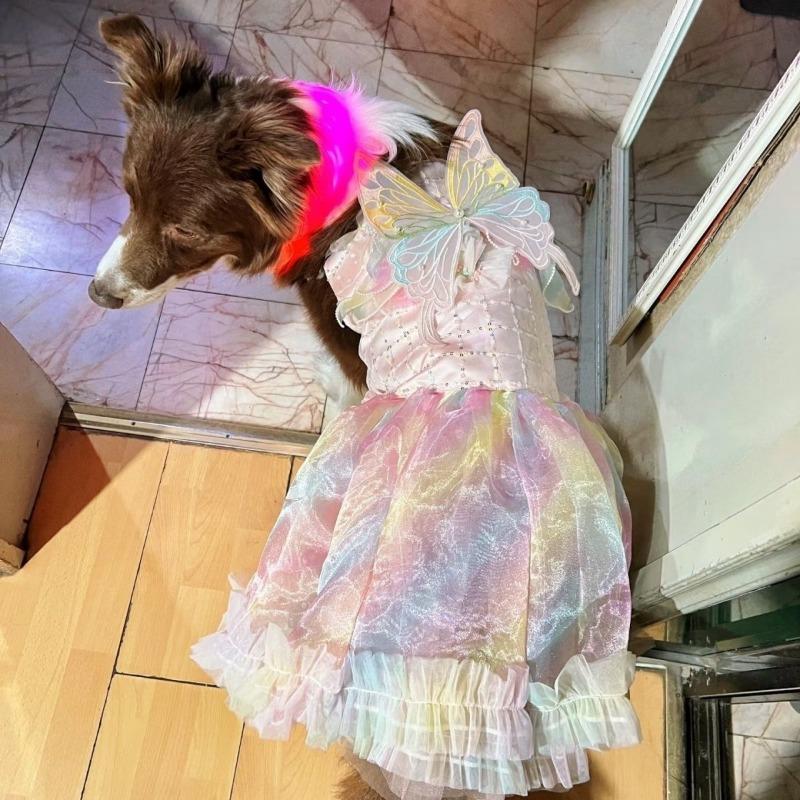 Medium and large dog clothes extra large summer thin summer dress big dog Samoyed golden retriever Alaska princess dress