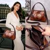 New Chinese Style Women's Bag European and American Retro Embossed Hand-painted Portable Messenger Vegetable Blue Bag