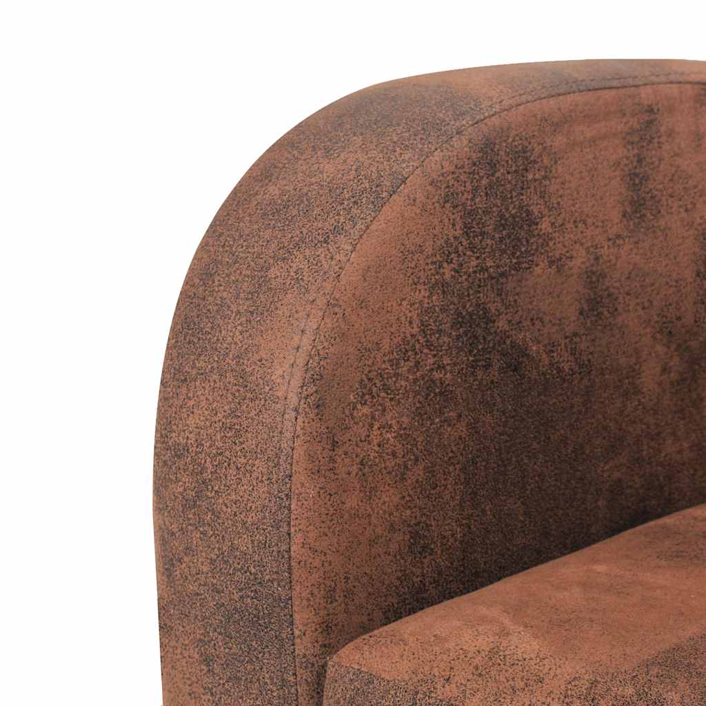 3 Seater Sofa with Faux Suede Finish in Brown