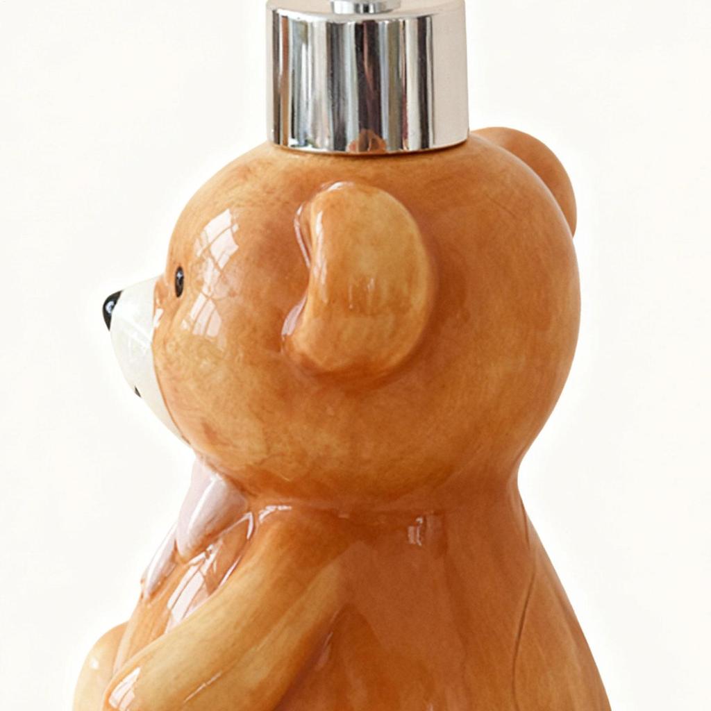 Soap Dispenser 350ml Refillable Bear Design Lotion Pump Jar Kitchen Soap Dispenser for Shower Laundry Wash Christmas Countertop