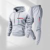 Conjunto Deportivo Unisex con Capucha con Estampado de Letras de París Manga Larga Grueso Cálido Invierno Ropa Deportiva