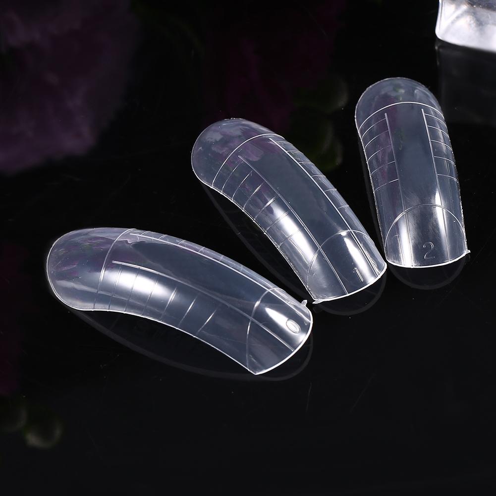 120pcs Dual System Form  Extension False Nail Tips Nail Art Tips UV Gel DIY 12 Sizes with Lines