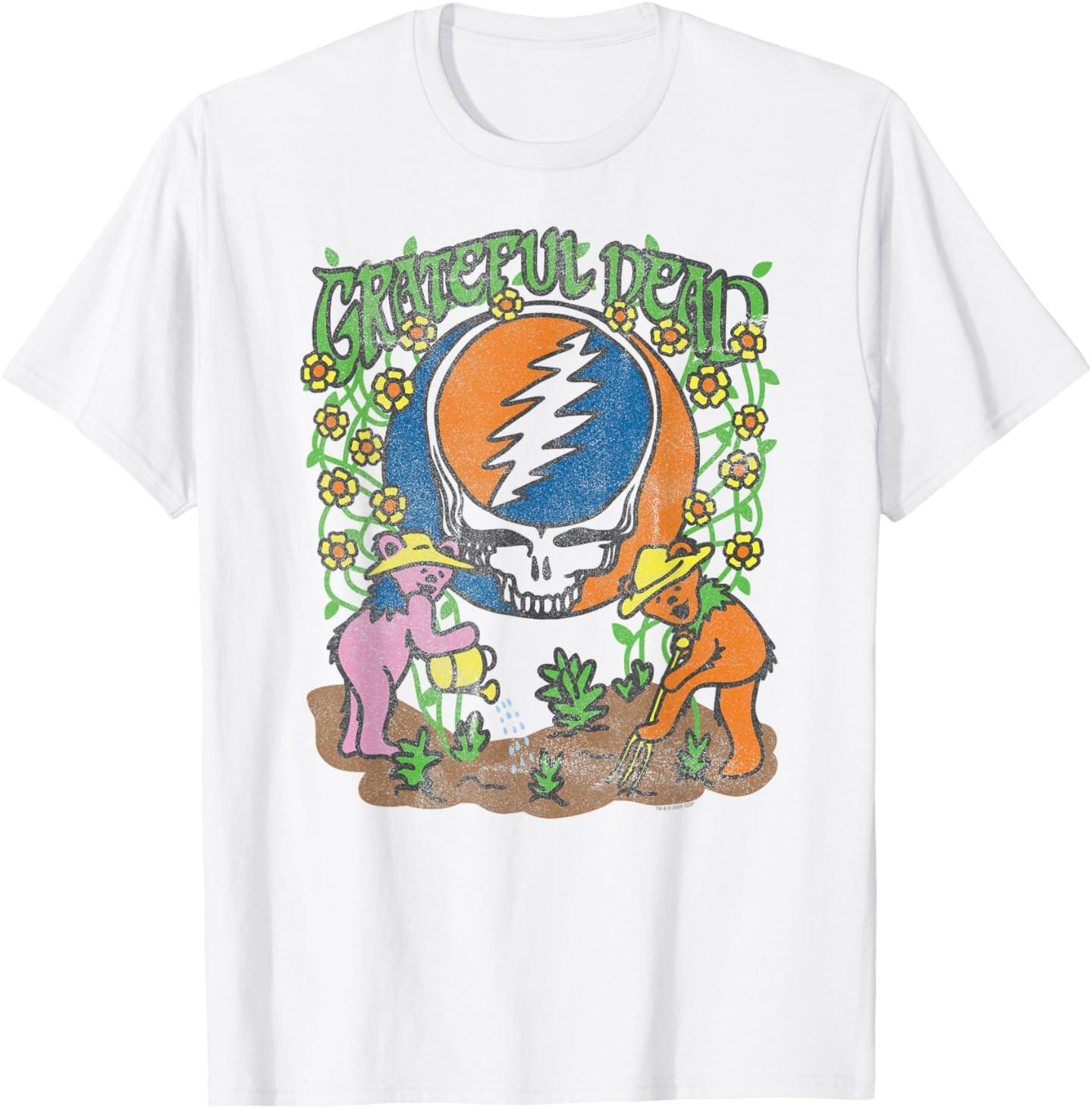 Grateful Dead Садовые Медведи Цветущие Винтажная Футболка Группы 2XL