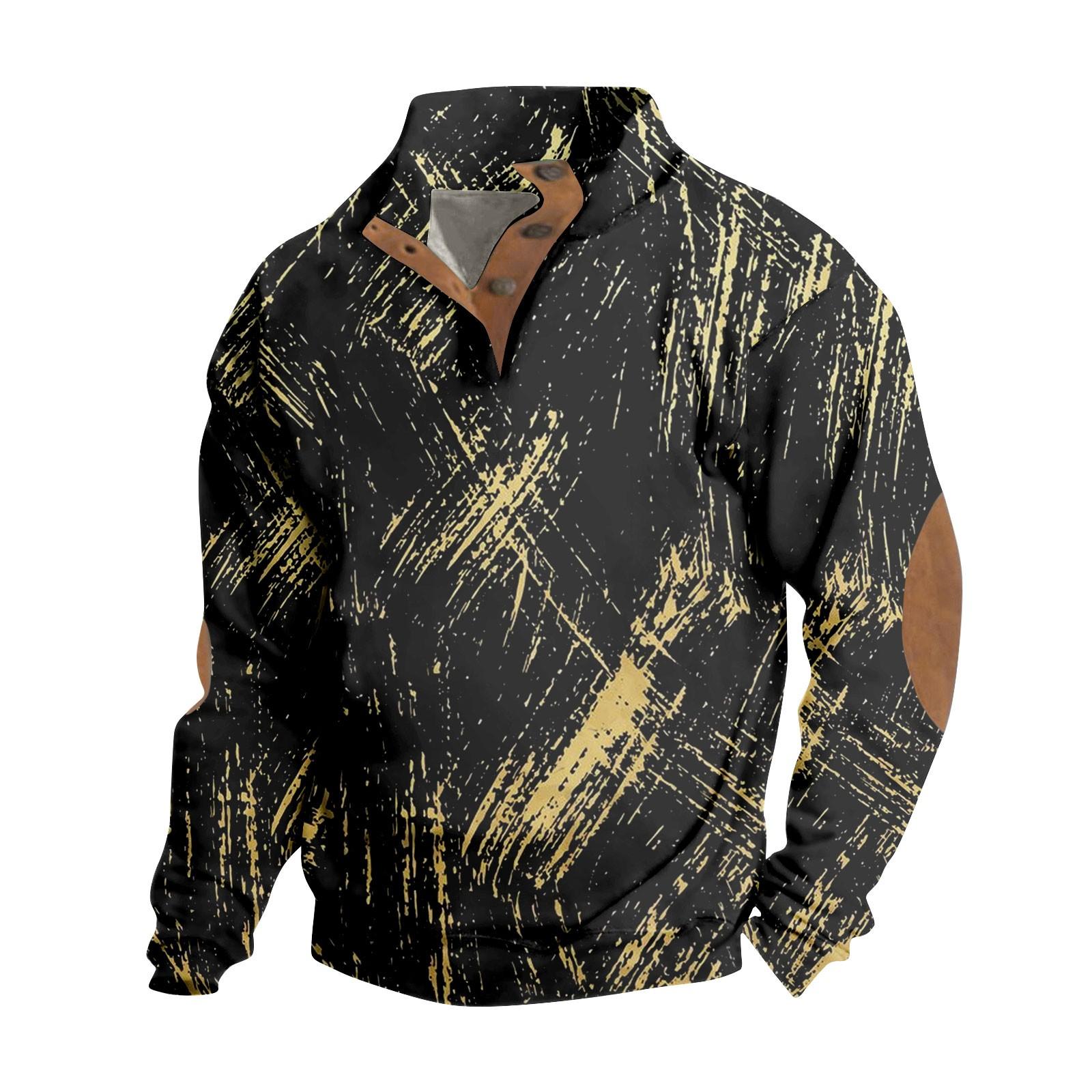 

Весенне-осенняя мужская толстовка с воротником-стойкой на открытом воздухе, повседневные свитера, топы S чёрный