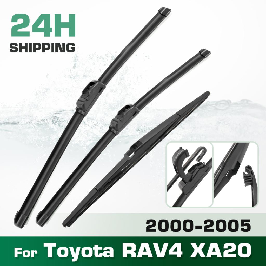 For Toyota RAV4 XA20 2000-2005 2001 2002 2003 2004 Wiper Front & Rear Wiper Blades Windshield Windscreen Window 24"+19"+12