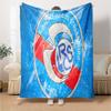 Racing Club Strasbourg Crest Flannel Blanket, Soft Polyester, Modern Design, All-Season for Camping, Travel, Gifts for Holidays or Birthdays