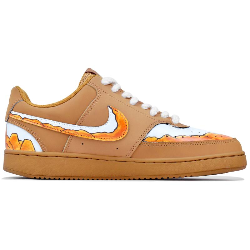 Nike Court Vision 1 Slip Resistant Abrasion Resistant Low top Skateboard Shoes Unisex Wheat CD5463-200(Team679-)