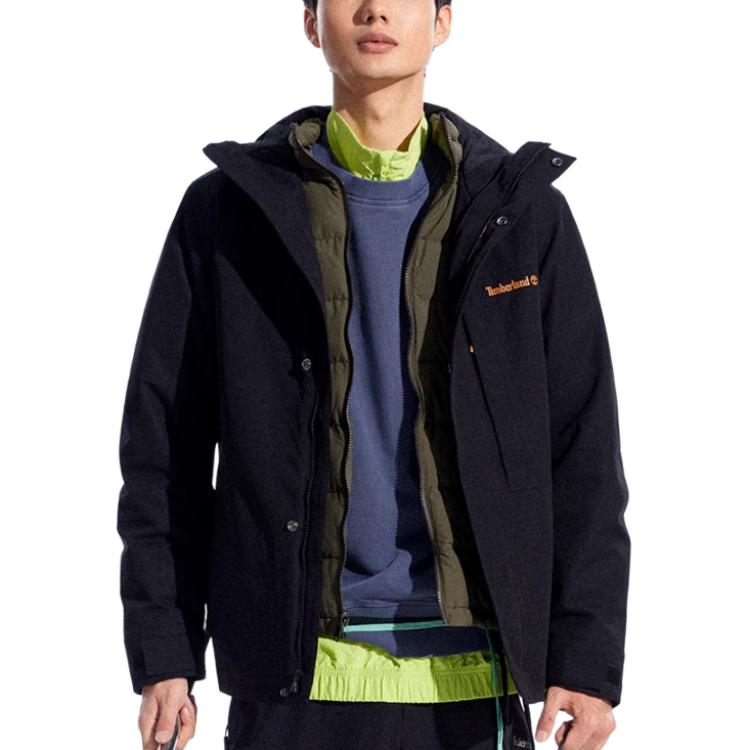 Timberland Veste Homme Imperméable Respirante Chaude Coupe-Vent avec Doublure Intérieure Trois-en-Un Vestes Noir A41V3001