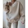 Loose Sweatshirt V-neck Long-sleeved VersatileWomen's Pullover Top