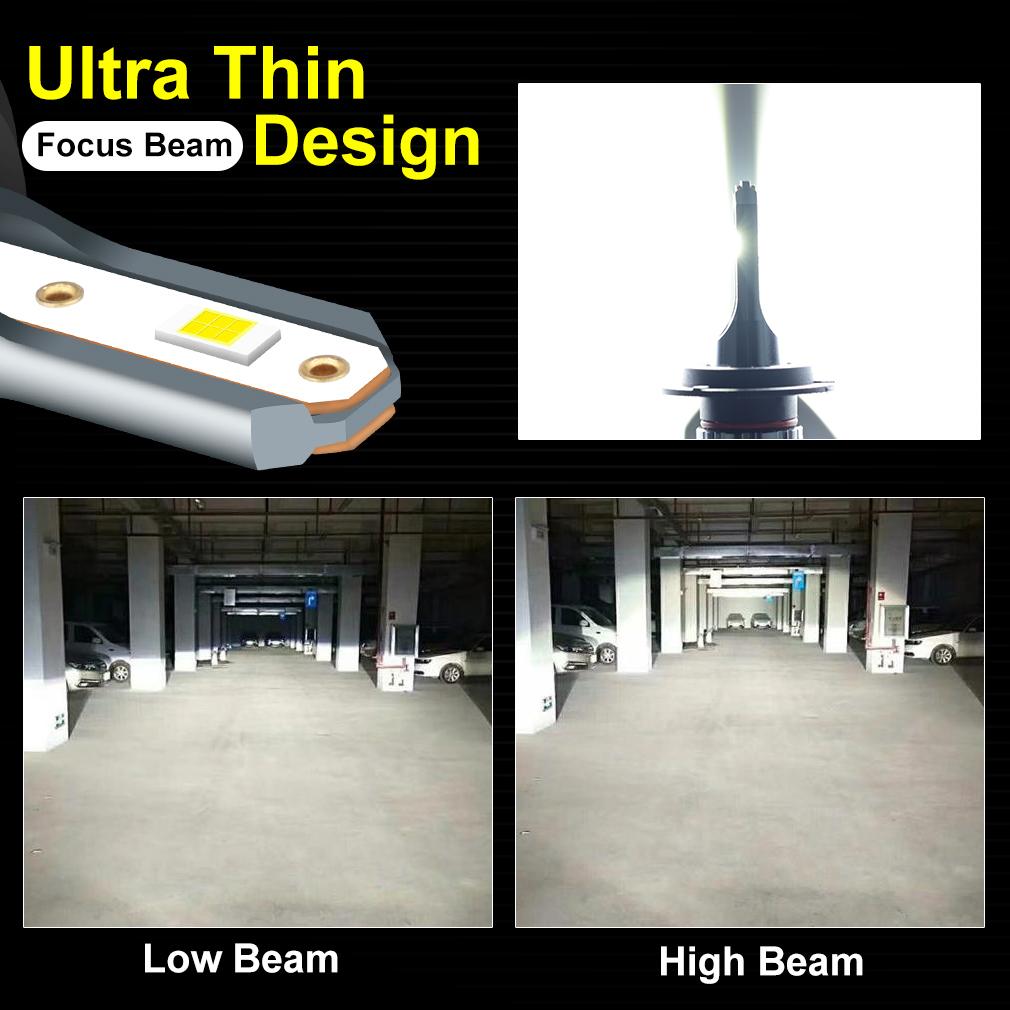 2 st Minibilsljus H4 CSP LED H7 18000LM H11 LED-lampa för bilstrålkastarlampor H1 H8 9005 9006 HB3 HB4 9012 Hir2 Dimljus 6500K 4300K 7500K 12V