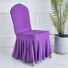 Pure Color Pleated Skirted Chair Cover Full Wrap Dustproof Seat Cover Washable Removable Elastic Chair Cover