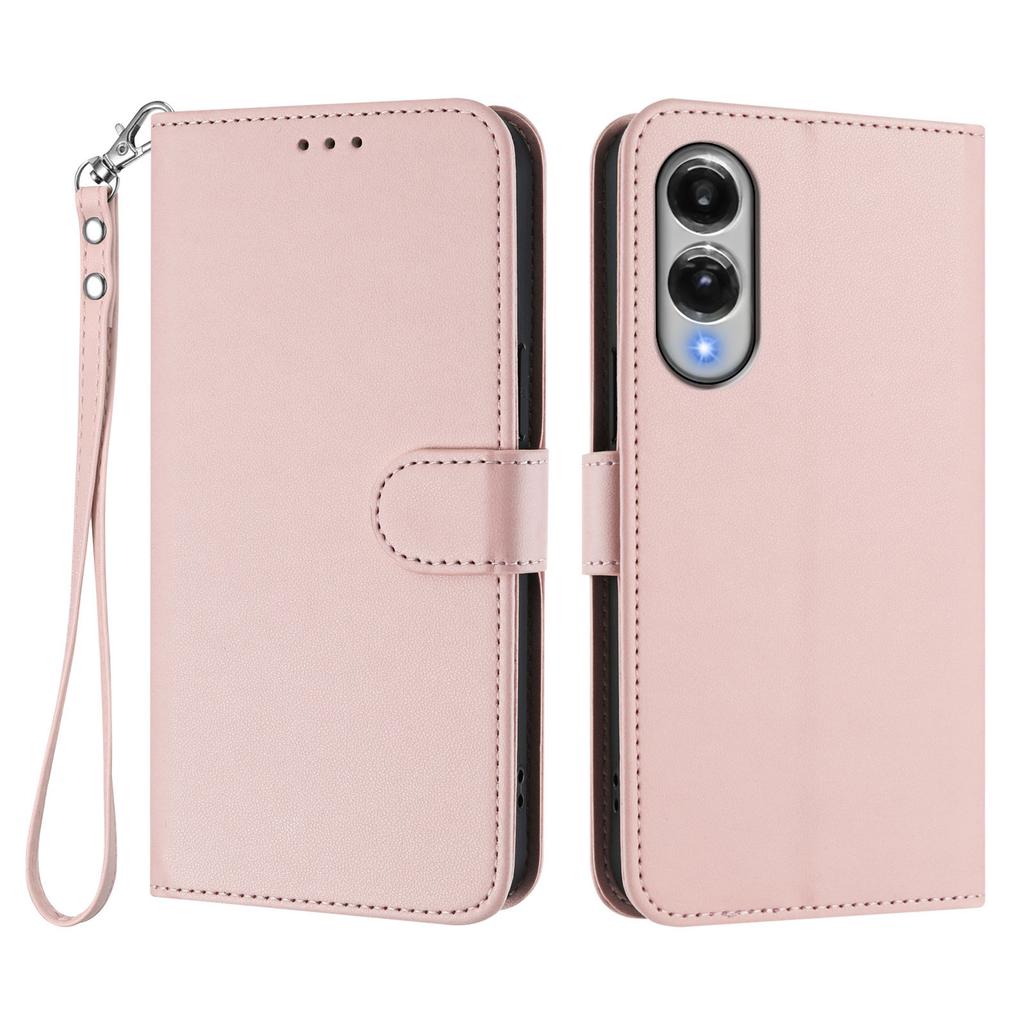 For Samsung Galaxy S25 Edge Leather Case Wallet Stand Phone Cover with Wrist Strap