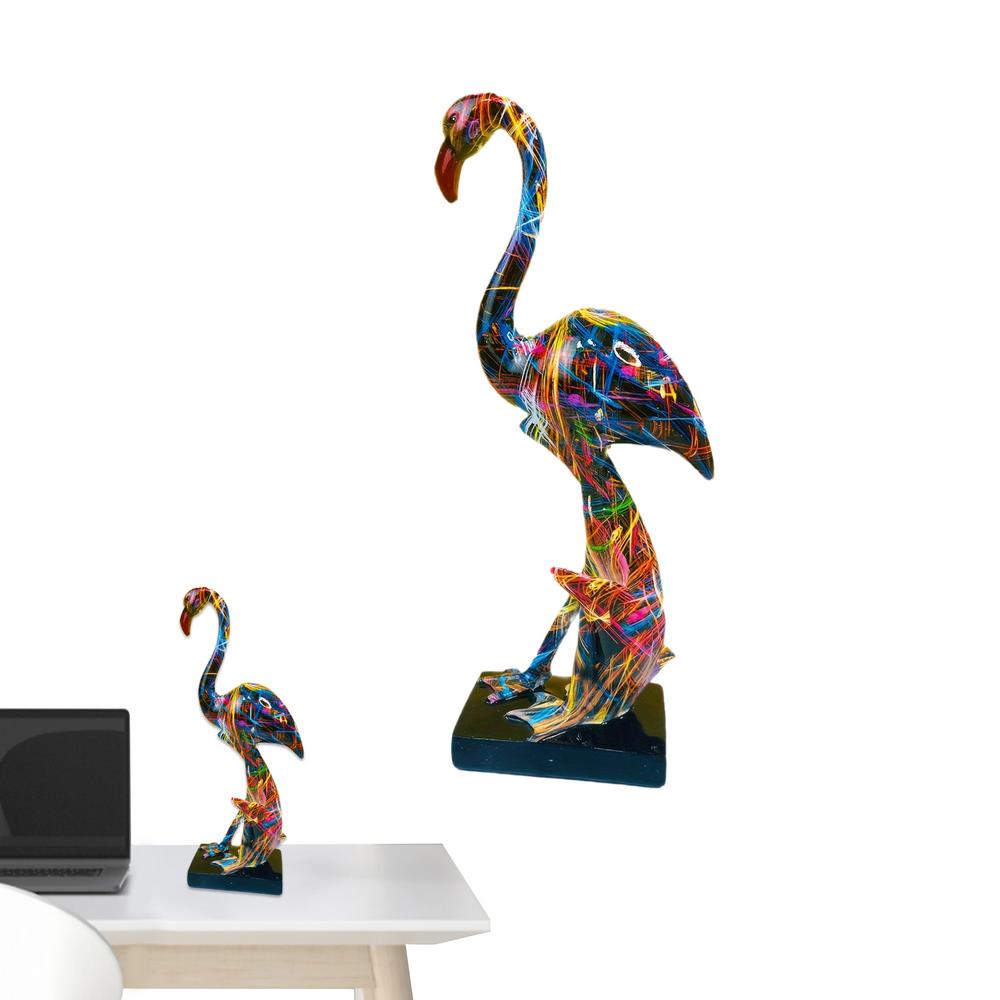 Flamingo Sculpture Resin Animal Graffiti Flamingo Figurines Home Decoration Flamingo Statue Crafts Flamingo Ornament For Leisure