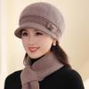 Women's Autumn/Winter Rabbit Fur Knitted Duckbill Hat for Middle-aged and Elderly
