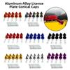 10pcs/Set Muticolors Car License Plate Bolts Cuspate Style Car Motorcycle Modification Conical