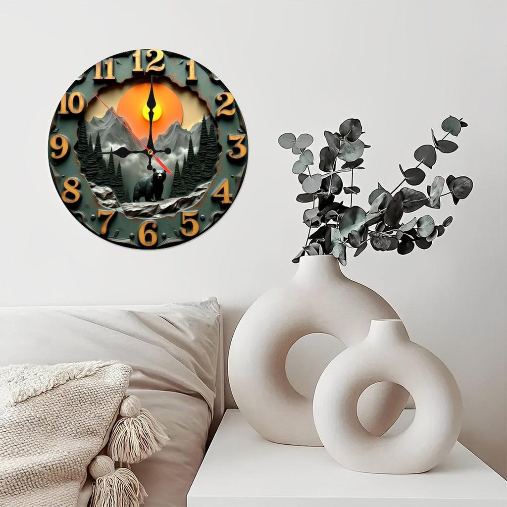 25x25cm Wooden Wall Clock with a Sublimated Print for Full-Color Graphics