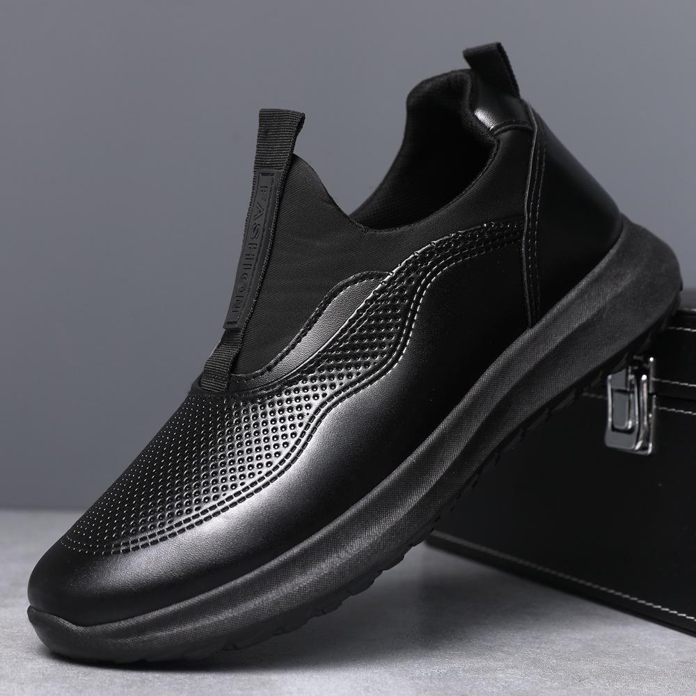 2024 Herren Leichte Leder Slipper - Runde Zehenpartie, Dicke Sohle für Alle Jahreszeiten