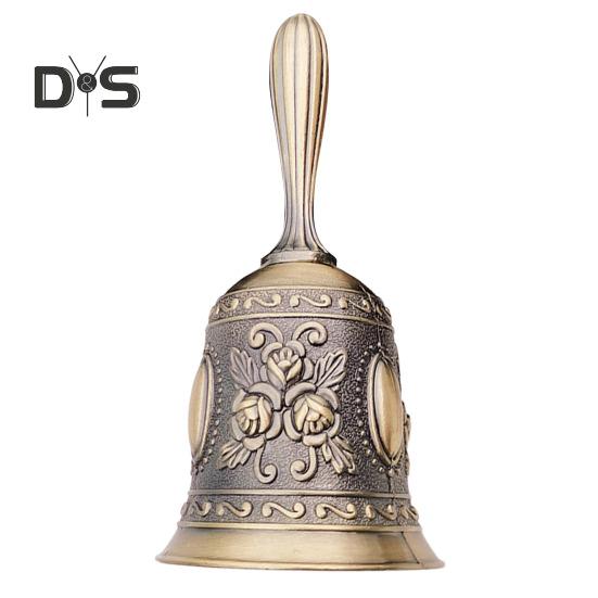 

Вінтажний суцільний басовий дзвінок Надгучний важкий металевий ручний дзвінок для шкільного класного вчителя. Весільний дзвінок для різдвяної вечері. A